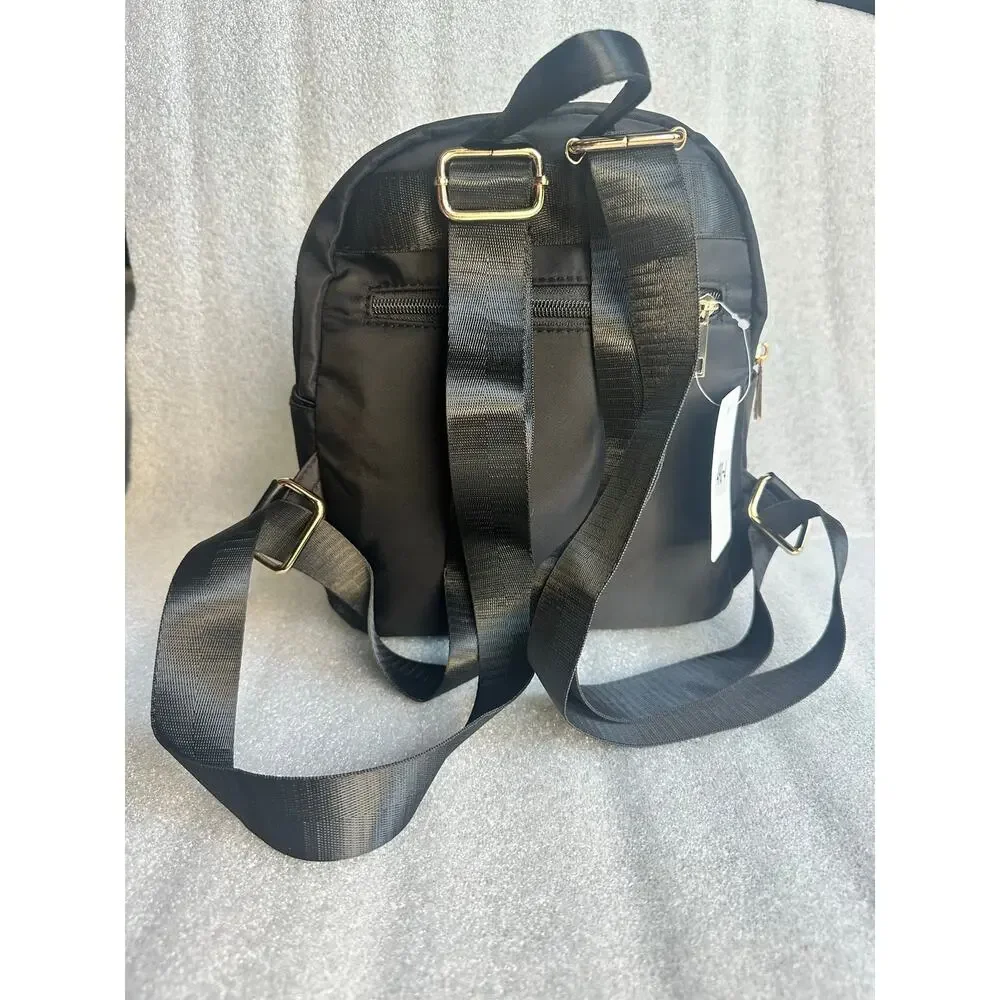NWT Graffiti Bear Mini Backpack Black Nylon Gold Hardware Kawaii Streetwear
